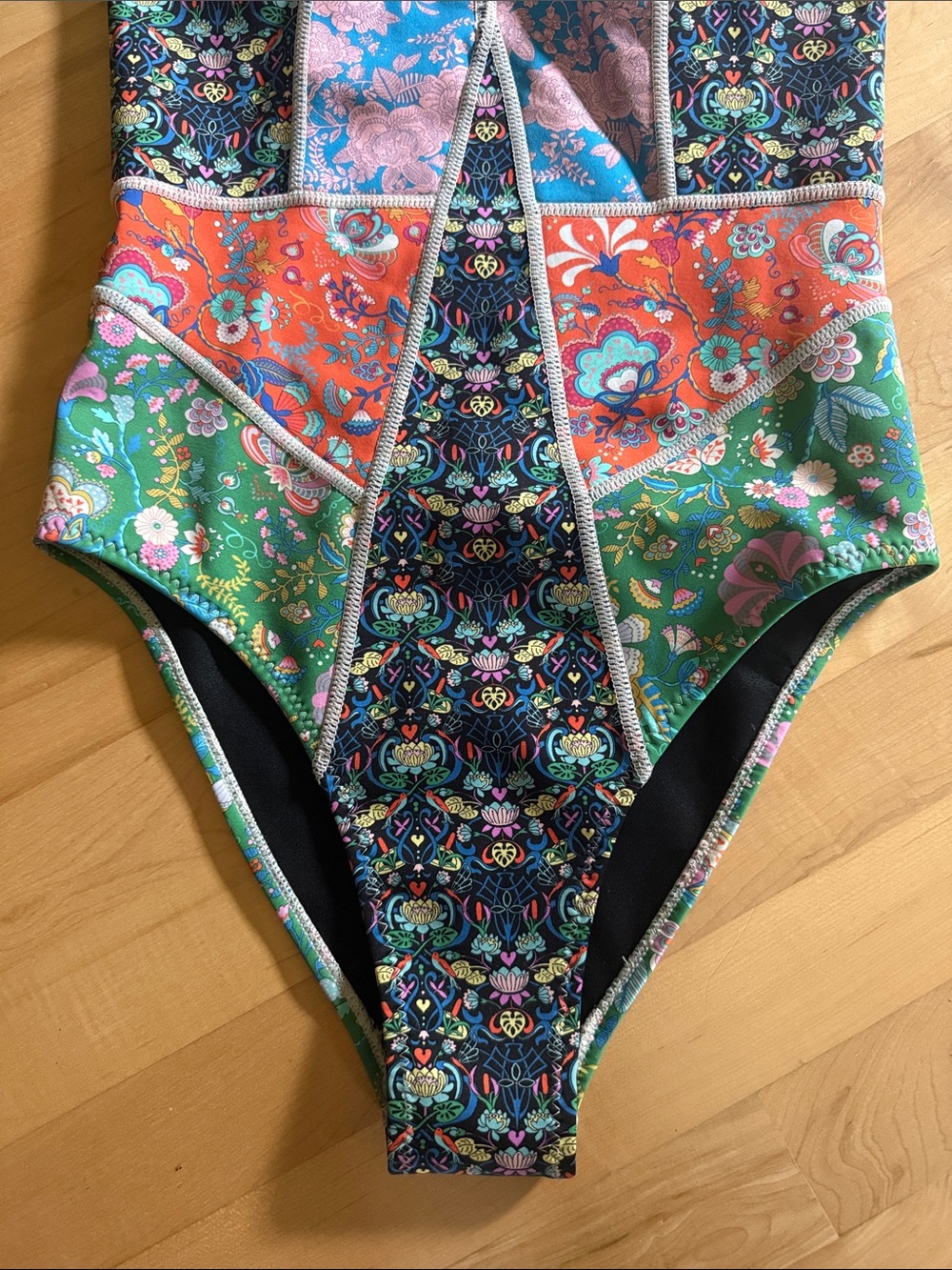 Cynthia Rowley Multicolor Floral Patchwork One-Piece Swimsuit - Picture 6 of 11